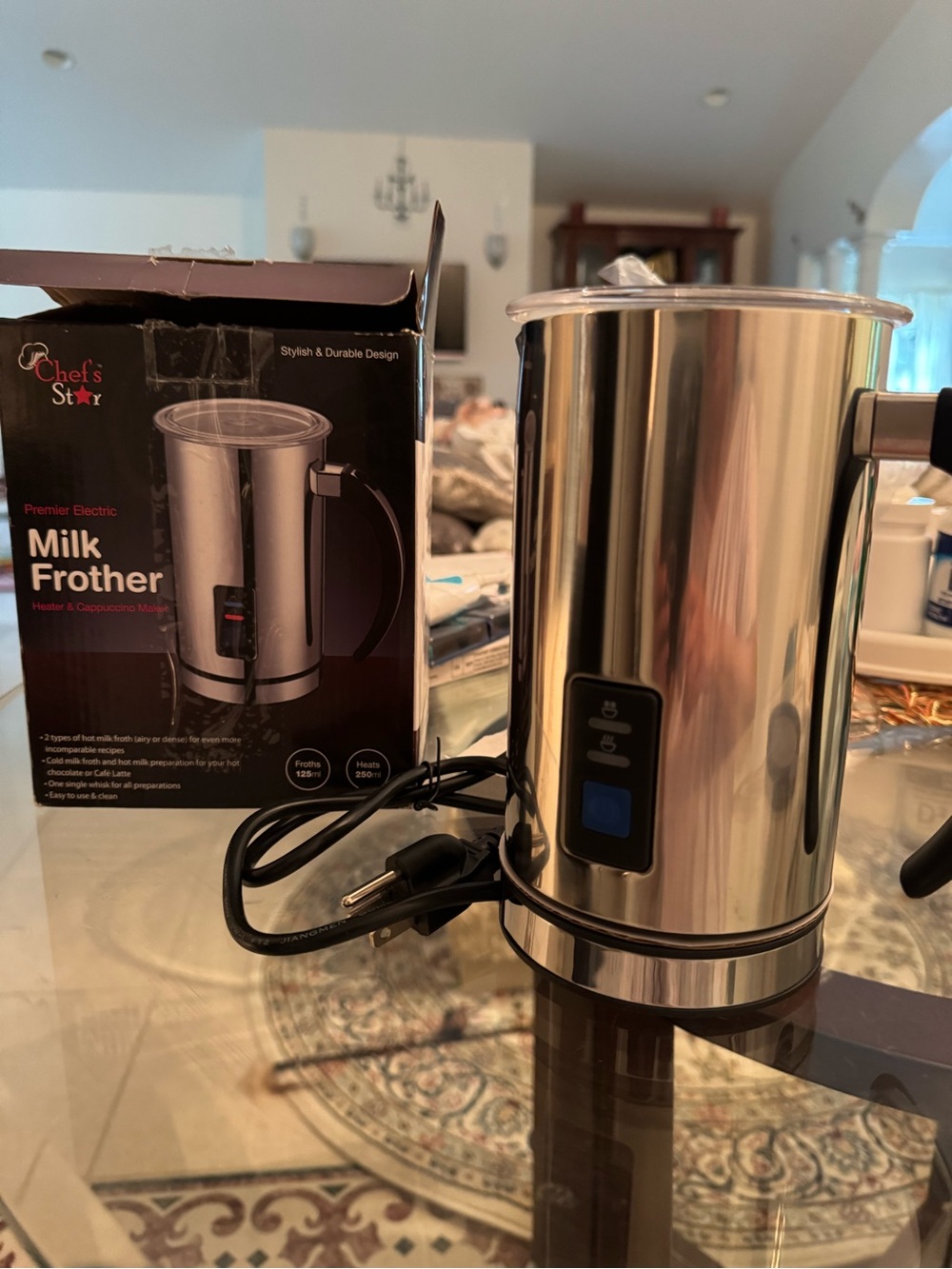 Chef's Star Stainless Steel Milk Frother - Silver